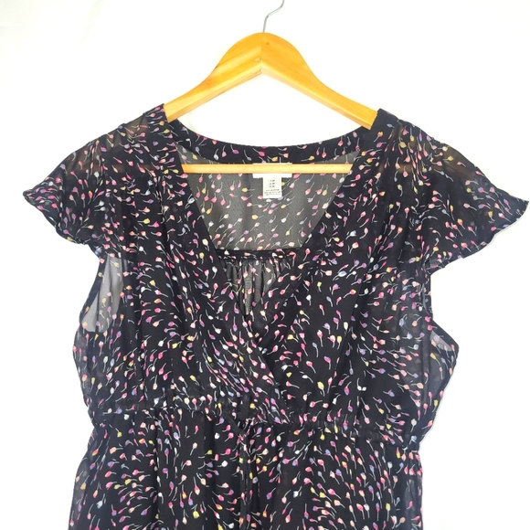 Motherhood Maternity Black Floral Mini Dress M - Picture 2 of 7